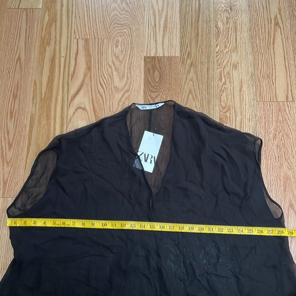 New! Zara medium black longline sheer loose fit blouse. - Picture 10 of 12